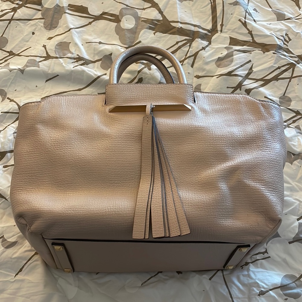 Brian Atwood pink leather satchel